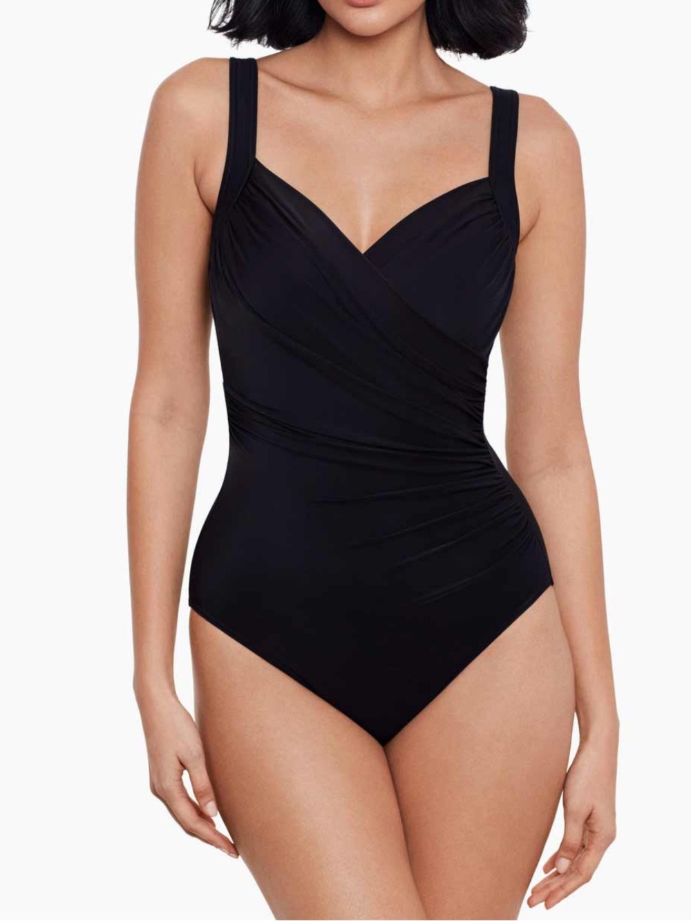 NEW! Miraclesuit Sanibel L One Piece Swimsuit Underwire Black Size 10/DDD